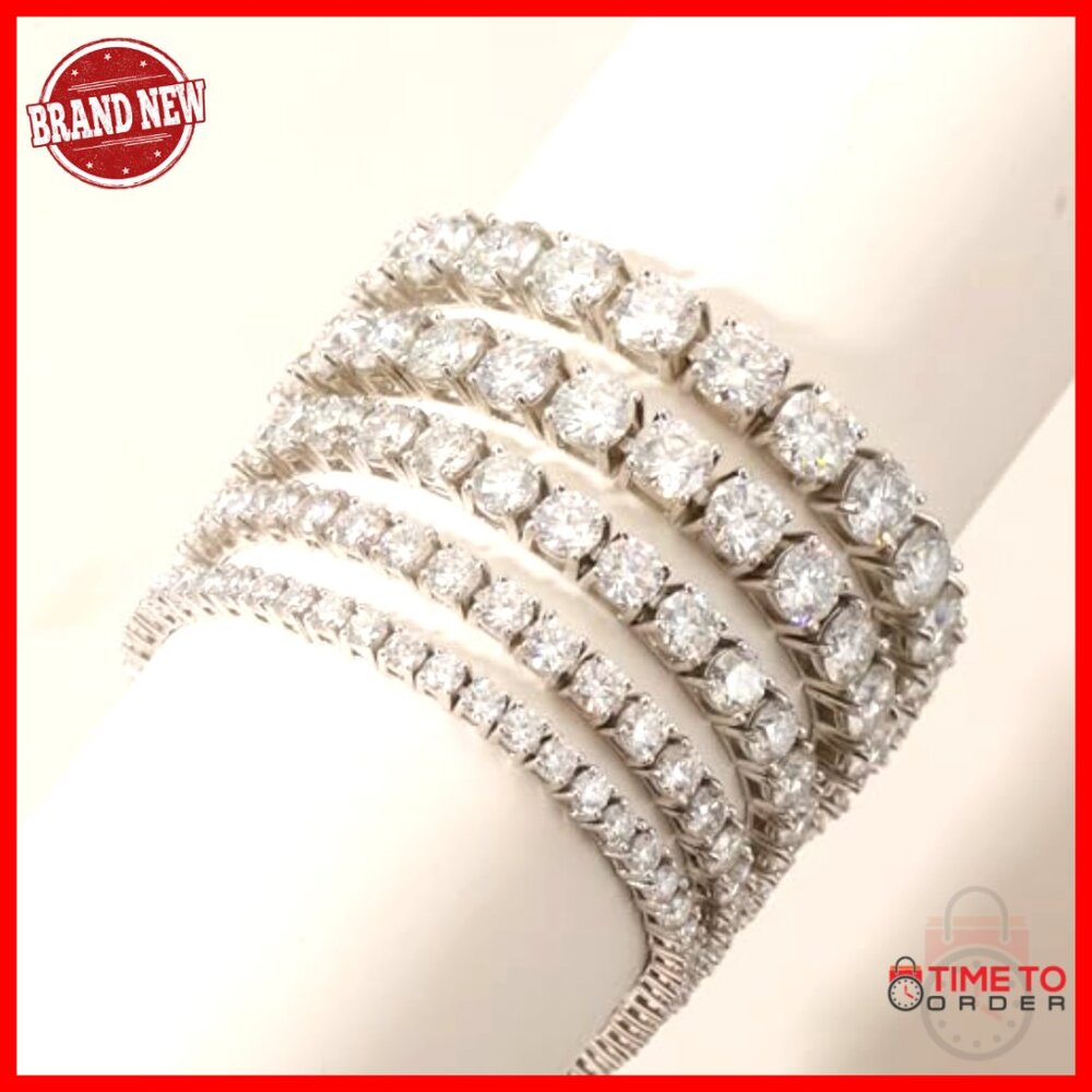 Moissanite Tennis Bracelet Sterling Silver 6.5 Inch Women's Jewelry Gift - Picture 5 of 7